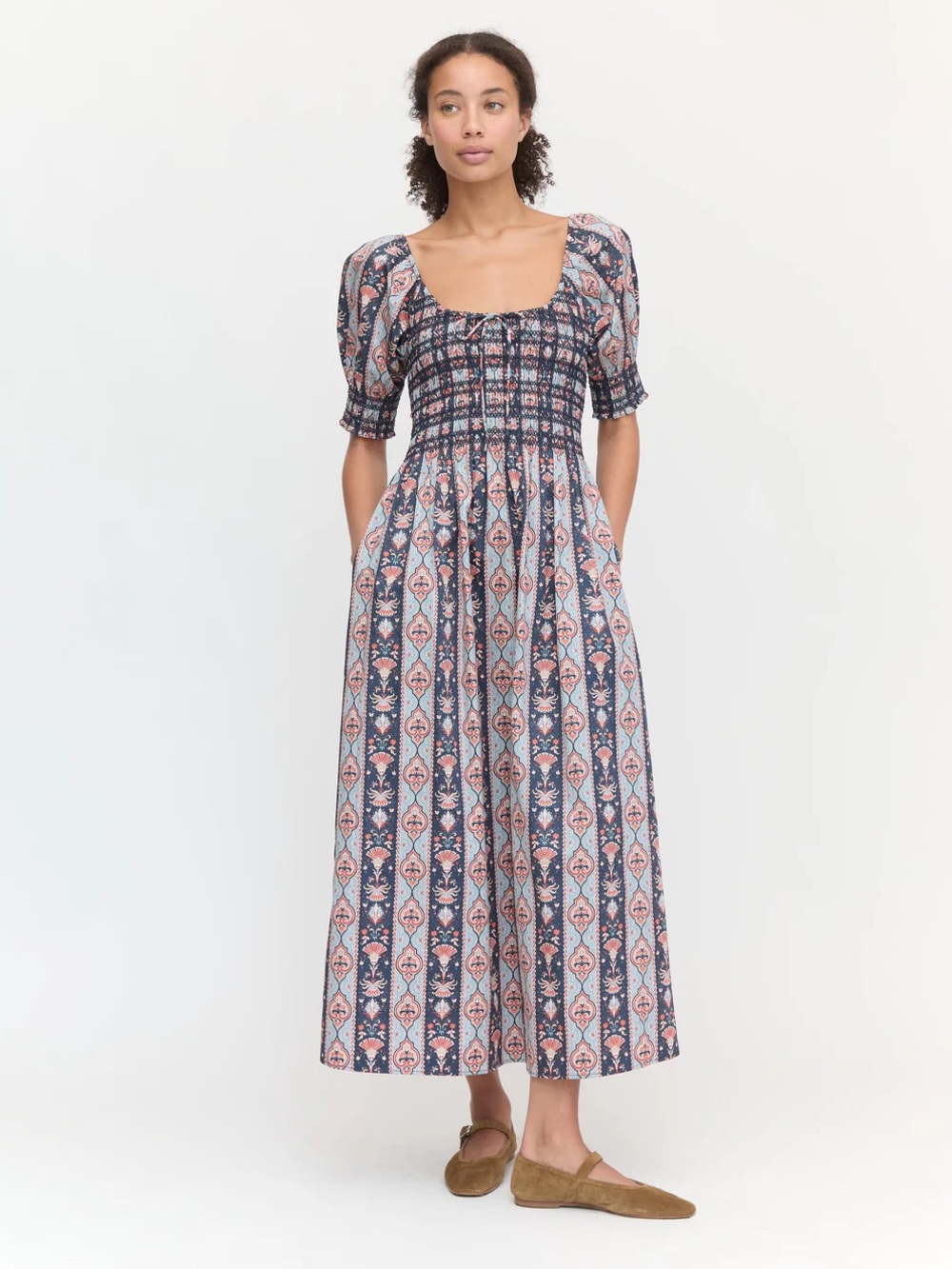 Hill House Home Madeline Nap dress Navy Emma Stripe XXL